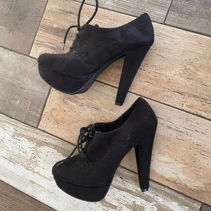 Women dress shoes - black velvet